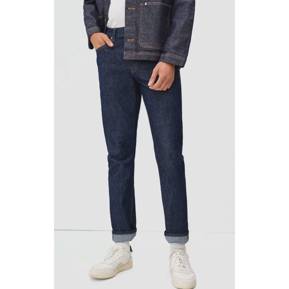 EVERLANE Dark Wash Slim Organic Jeans